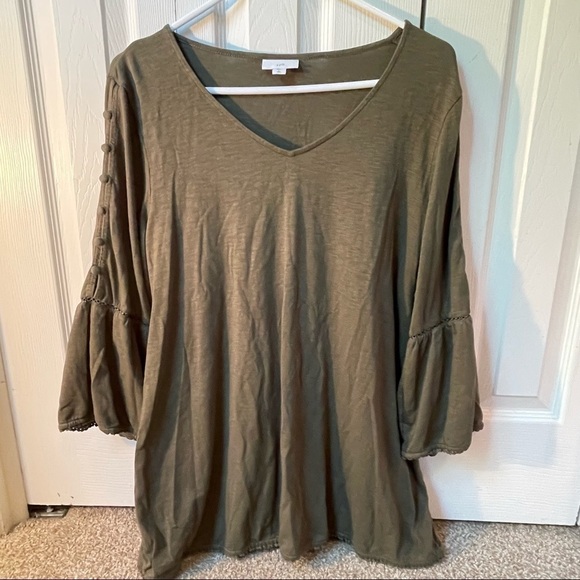𝅺j Jill green 3/4 length sleeve shirt - Picture 1 of 4
